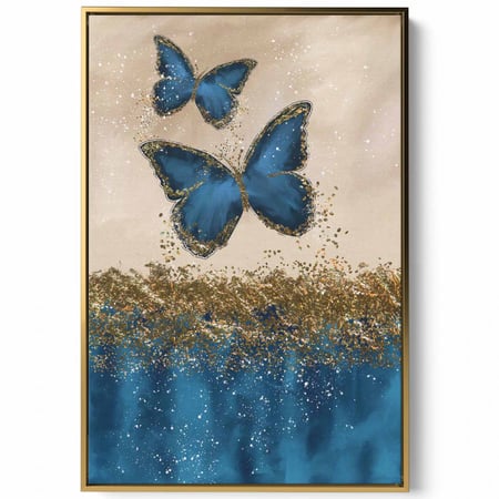 لوحة كانفاس على إطار خشبي، تصميم فن تجريدى مميز للفراشات، للمنزل، غرفة المعيشة، المكتب، الديكور