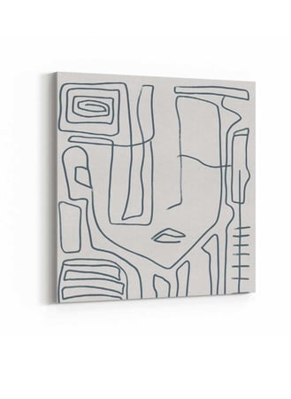 لوحة كانفاس على إطار خشبي بتصميم فن تجريدي سكندنافى