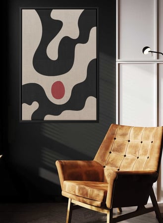 لوحة كانفاس على إطار خشبي بتصميم نمط فني عصري