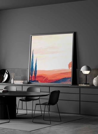 لوحة كانفاس مربع على إطار خشبي، تصميم مشهد طبيعى خلاب ، للمنزل، غرفة المعيشة، المكتب، الديكور