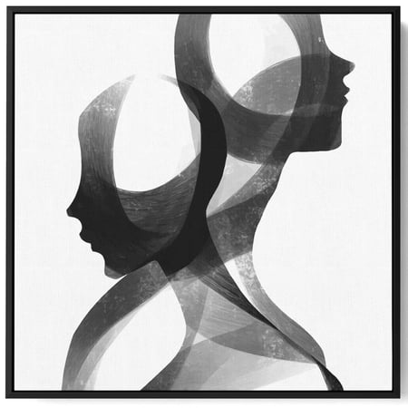 لوحة كانفاس على إطار خشبي بتصميم بورتريه لزوج من الأشخاص