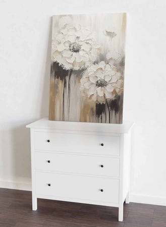 لوحة كانفاس على إطار خشبي، تصميم نمط زهرة مميزة ، للمنزل، غرفة المعيشة، المكتب، الديكور