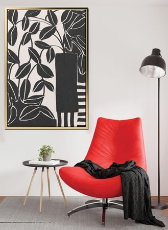 لوحة كانفاس على إطار خشبي بتصميم أوراق شجر