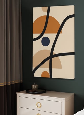 لوحة كانفاس على إطار خشبي بتصميم فن تجريدي