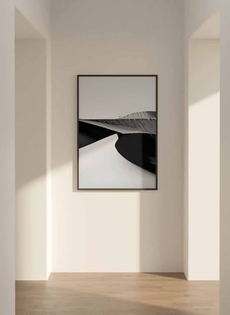 لوحة كانفاس على إطار خشبي، تصميم كثبان رملية، للمنزل، غرفة المعيشة، المكتب، الديكور