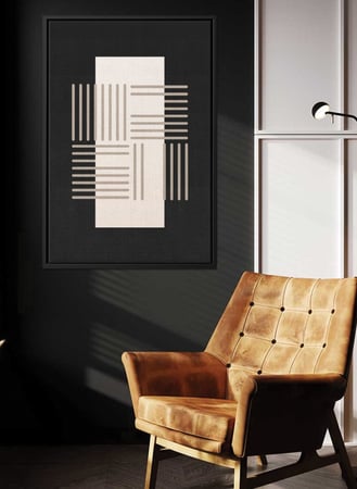 لوحة كانفاس على إطار خشبي بتصميم فن تجريدي