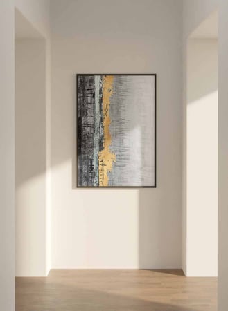 لوحة كانفاس على إطار خشبي، تصميم امواج البحر، للمنزل، غرفة المعيشة، المكتب، الديكور