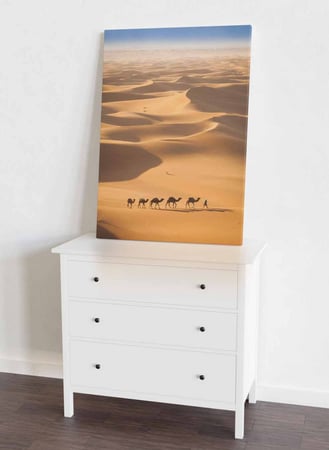 لوحة كانفاس على إطار خشبي، تصميم قافلة من الجمال فى الصحراء، للمنزل، غرفة المعيشة، المكتب، الديكور