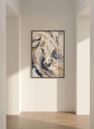 لوحة كانفاس على إطار خشبي، تصميم فن تجريدى لرأس حصان، للمنزل، غرفة المعيشة، المكتب، الديكور