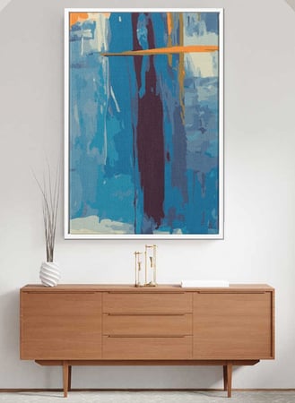 لوحة كانفاس على إطار خشبي بتصميم فن تجريدي