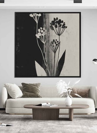 لوحة كانفاس على إطار خشبي بتصميم نباتات برية