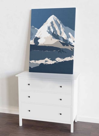 لوحة كانفاس على إطار خشبي، تصميم جبال من الجليد، للمنزل، غرفة المعيشة، المكتب، الديكور