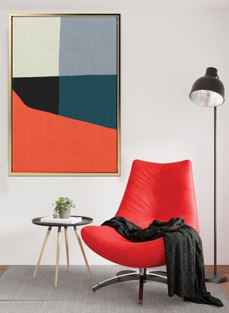 لوحة كانفاس على إطار خشبي بتصميم فن تجريدي