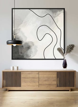 لوحة كانفاس على إطار خشبي بتصميم فن تجريدي