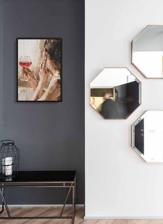 لوحة كانفاس على إطار خشبي، تصميم امرأة تنتظر، للمنزل، غرفة المعيشة، المكتب، الديكور