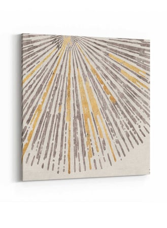 لوحة كانفاس مربع على إطار خشبي، تصميم فن تجريدي لاشعة الشمس، للمنزل، غرفة المعيشة، المكتب، الديكور