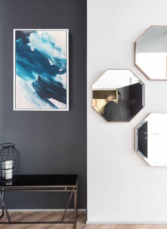 لوحة كانفاس على إطار خشبي، تصميم فن تجريدي لموضة الفن الحديث، للمنزل، غرفة المعيشة، المكتب، الديكور