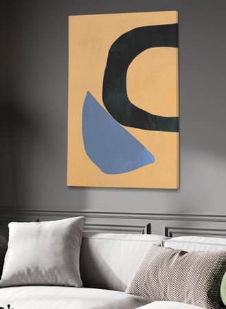 لوحة كانفاس على إطار خشبي بتصميم فن تجريدي