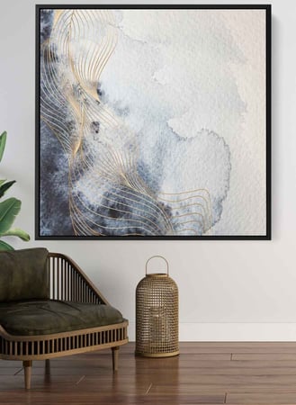 لوحة كانفاس على إطار خشبي بتصميم فن تجريدي