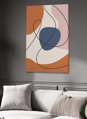 لوحة كانفاس على إطار خشبي بتصميم فن تجريدي