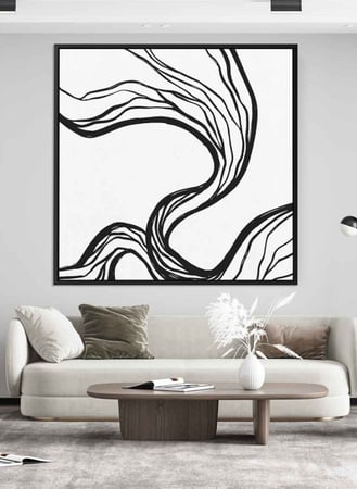 لوحة كانفاس على إطار خشبي بتصميم فن تجريدي