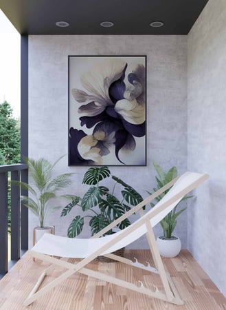 لوحة كانفاس على إطار خشبي، تصميم نمط فنى للزهور، للمنزل، غرفة المعيشة، المكتب، الديكور