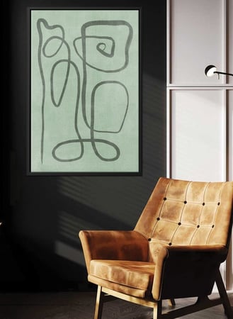 لوحة كانفاس على إطار خشبي بتصميم فن تجريدي