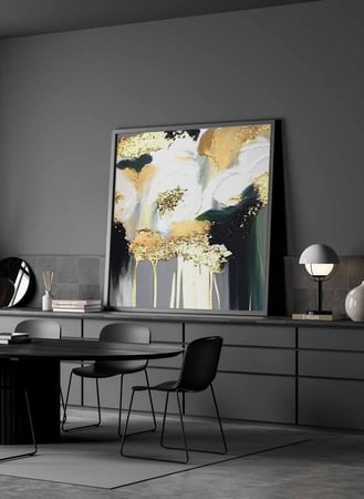 لوحة كانفاس مربع على إطار خشبي، تصميم فن زيتي ، للمنزل، غرفة المعيشة، المكتب، الديكور