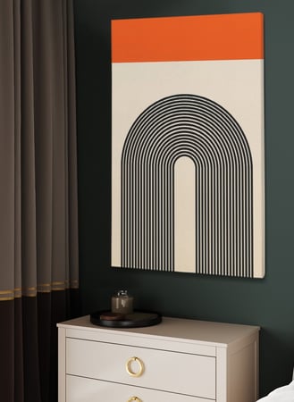 لوحة كانفاس على إطار خشبي بتصميم منحنيات من قوس قزح