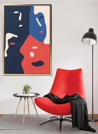 لوحة كانفاس على إطار خشبي بتصميم فن تجريدي وجوه متعددة