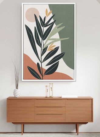 اشتر لوحه كبيره فاخرة كانفاس بتصميم أوراق شجر لتزيين الجدار