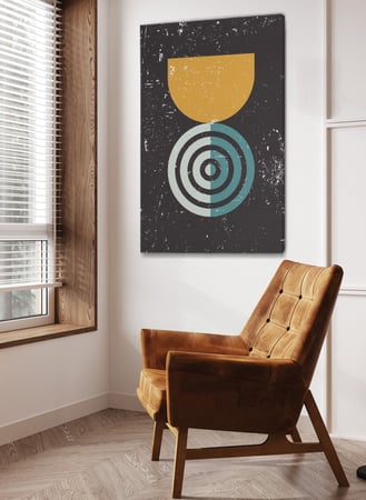 لوحة كانفاس على إطار خشبي بتصميم فن تجريدي