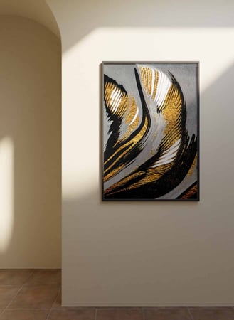 لوحة كانفاس على إطار خشبي، تصميم اجنحه البجع، للمنزل، غرفة المعيشة، المكتب، الديكور