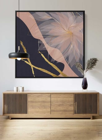 لوحة كانفاس على إطار خشبي بتصميم فن تجريدي