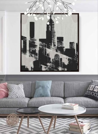 لوحة كانفاس على إطار خشبي بتصميم مدينة نيويورك