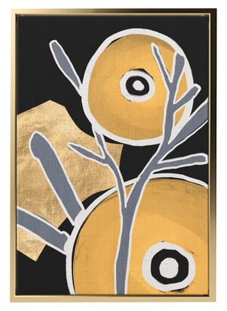 لوحة كانفاس على إطار خشبي بتصميم فن تجريدي دوائر