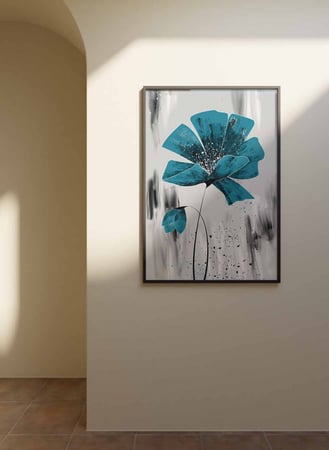 لوحة كانفاس على إطار خشبي، تصميم نمط فن للزهور ، للمنزل، غرفة المعيشة، المكتب، الديكور