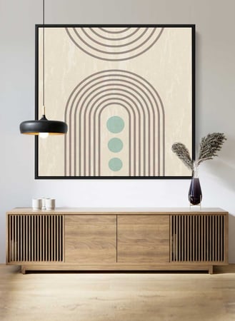 لوحة كانفاس على إطار خشبي بتصميم فن تجريدي