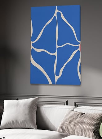 لوحة كانفاس على إطار خشبي بتصميم فن تجريدي