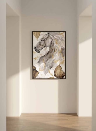 لوحة كانفاس على إطار خشبي، تصميم فن تجريدى لرأس حصان، للمنزل، غرفة المعيشة، المكتب، الديكور