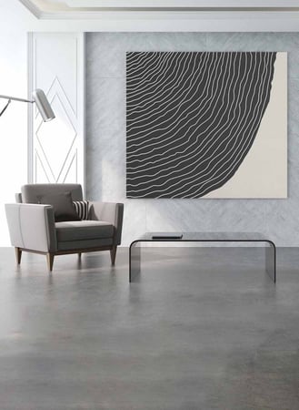 لوحة كانفاس مربع على إطار خشبي، تصميم فن تجريدي، للمنزل، غرفة المعيشة، المكتب، الديكور