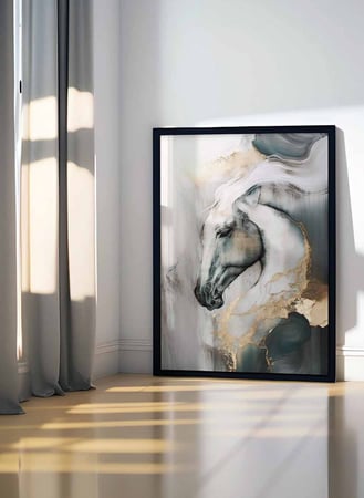 لوحة كانفاس على إطار خشبي، تصميم فن تجريدى لرأس حصان، للمنزل، غرفة المعيشة، المكتب، الديكور