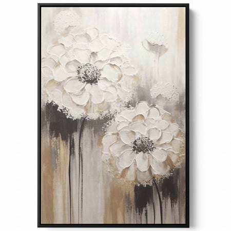 لوحة كانفاس على إطار خشبي، تصميم نمط زهور مميز، للمنزل، غرفة المعيشة، المكتب، الديكور