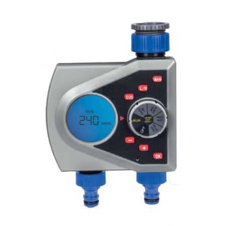 تايمر مؤقت بخطين لري وسقي المزروعات يعمل بالبطاريات