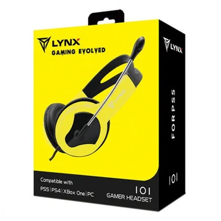 LYNX EVOLYED PS5/PS4|XBOX PC GAMER HEADSET - YELLOW