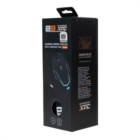 2B (MO846) wired Gaming Mouse 3200 DPI with Mouse Pad - Black ماوس