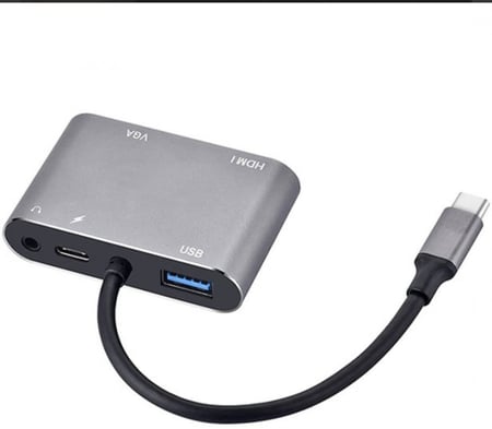 ادابتر 5 في واحد من usb c إلى hdmi vga