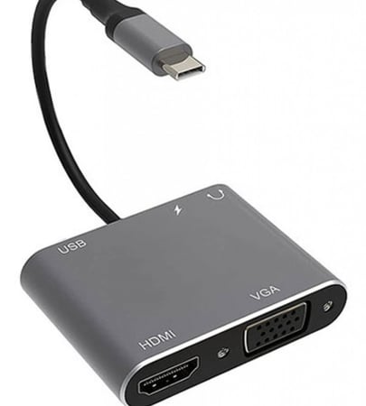 ادابتر 5 في واحد من usb c إلى hdmi vga