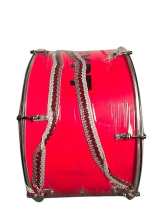 طبل ملاعب وسط احمر مع العصا- متين و خفيف بصوت واضح – مثالي للملاعب