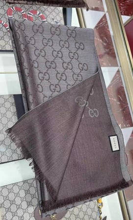 Gucci Scarf Dark Coffee with Gray Color 1264